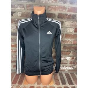 Adidas Jacket Black White Pullover Windbreaker Track Women's Size XS